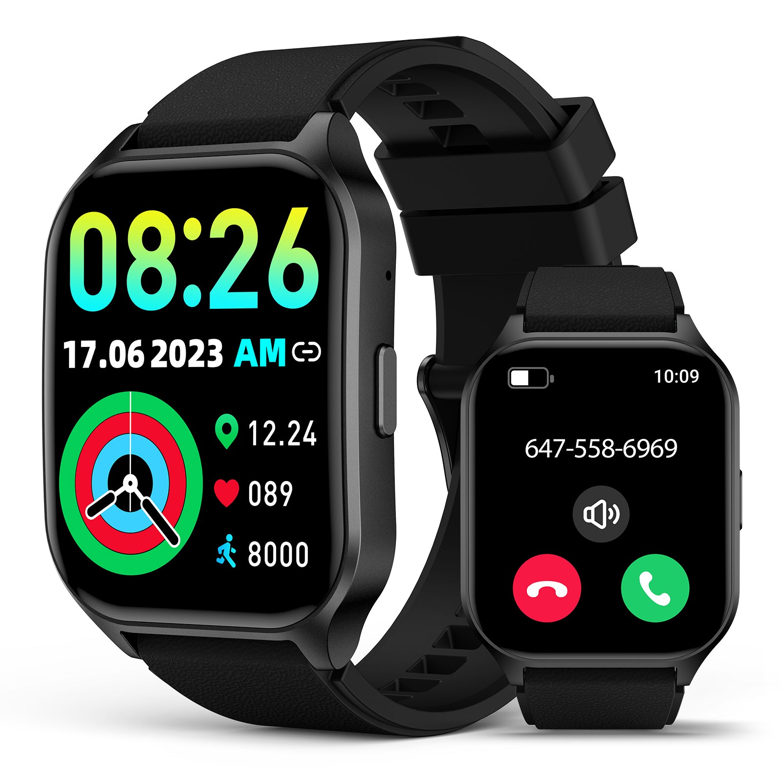 P109 2.06" Curved AMOLED Screen Smartwatch for Men Women, 100+ Sport Modes Fitness Tracker, Heart Rate Sleep SpO2 Monitor